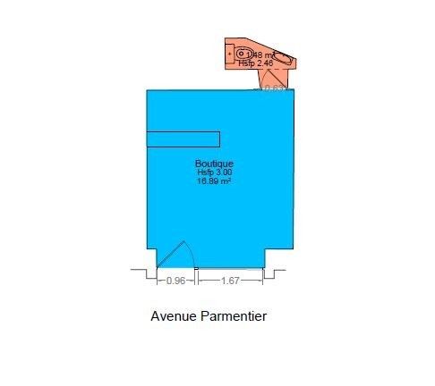 Location Commerce 33&nbsp;m² Paris 11