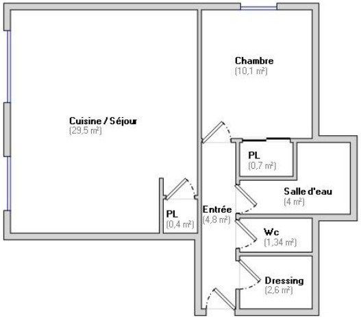 Vente Appartement 2&nbsp;Pièces 53.44&nbsp;m² Courbevoie