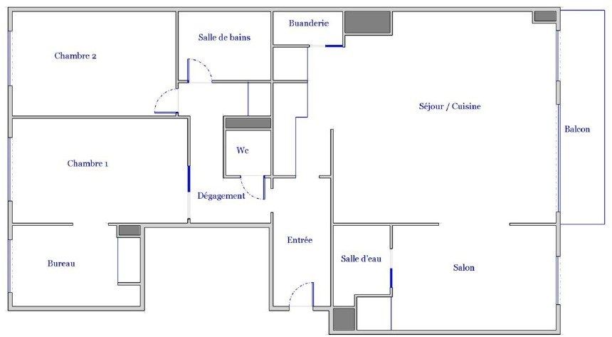 Vente Appartement 5&nbsp;Pièces 92.77&nbsp;m² Paris 19